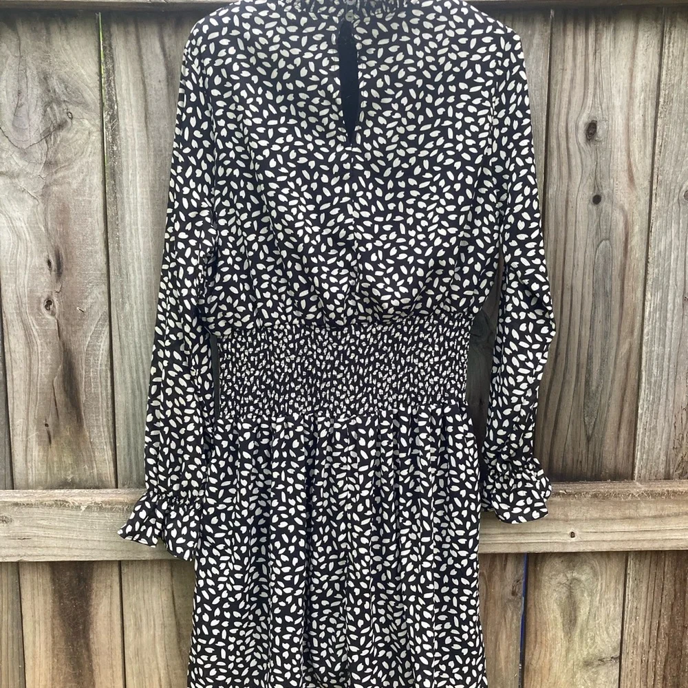 She + Sky black high neck dress